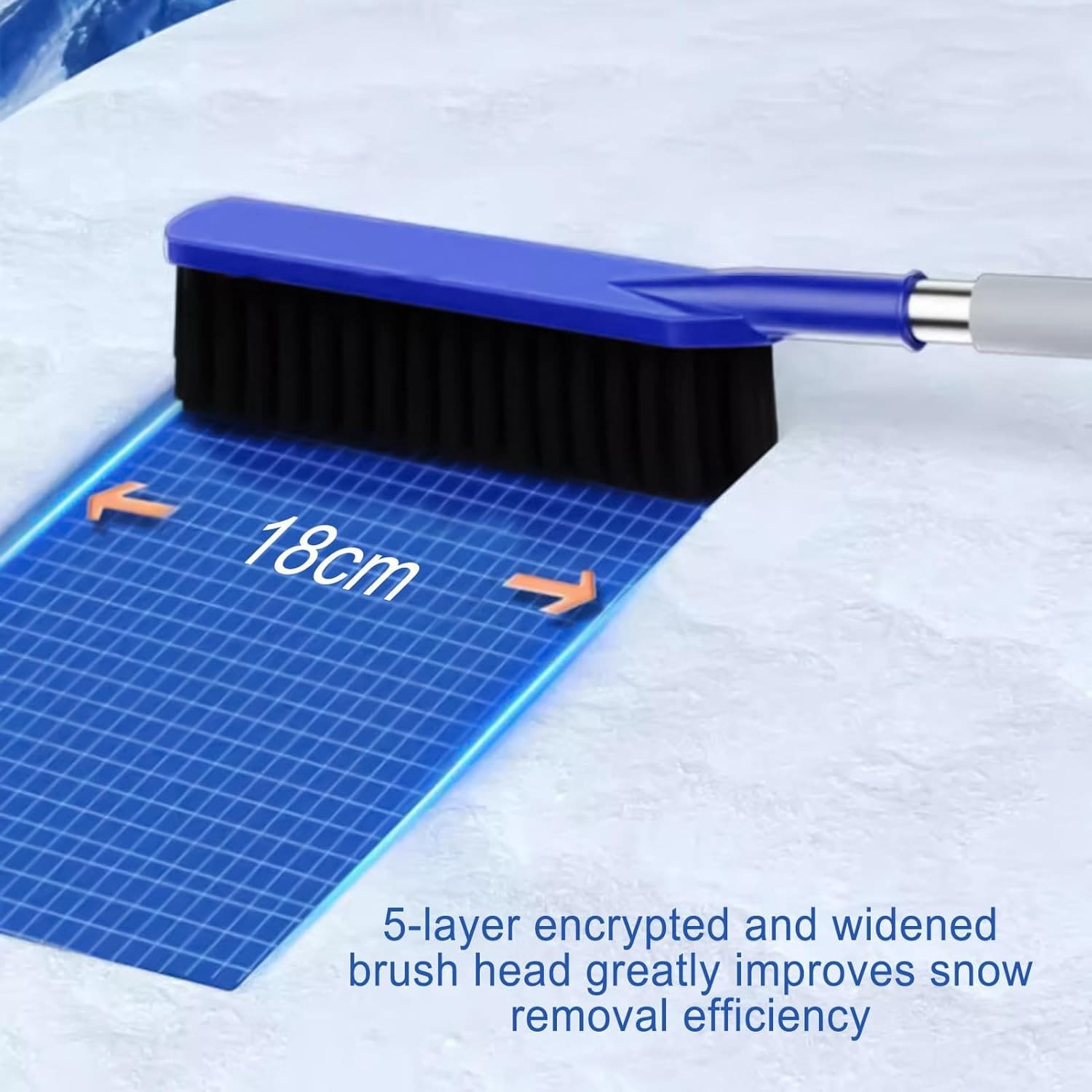 Car Ice Scraper- Snow Brush Car, Snow Shovel Brush| Auto Snow Windshield And Roof Cleaner, Snow Brush Combo With Extendable Handle Grip, Lightweight Winter Tool Auto Snow Removal Accessory For