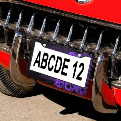 Car Licenses Plate Covers Holders Frames Purple Skulls Metal Auto Decor License Plate Frame Car Accessories With 2 Holes Universal Standard 12 X 6 Inches For Women & Men