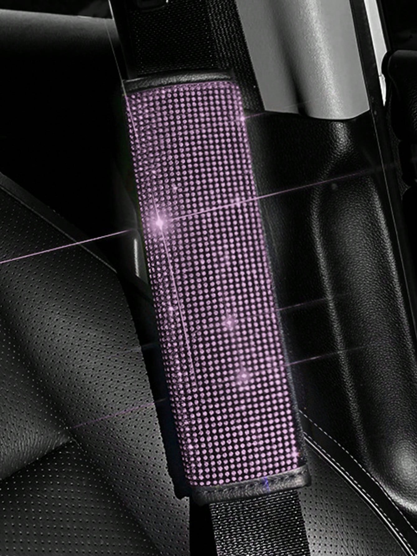 Car Seat Belt Cover Diamond Sparkling Women's Seat Belt Cushion Rhinestone Crystal Car Seat Belt Cover All Season Universal