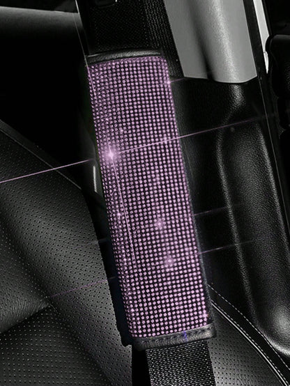 Car Seat Belt Cover Diamond Sparkling Women's Seat Belt Cushion Rhinestone Crystal Car Seat Belt Cover All Season Universal