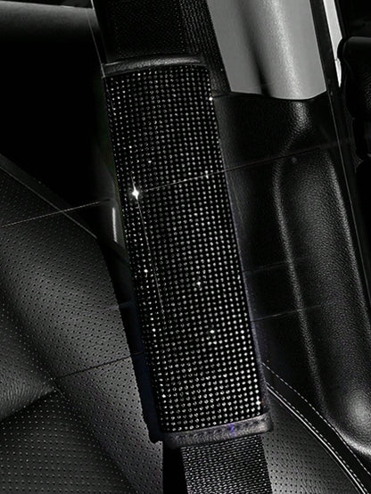 Car Seat Belt Cover Diamond Sparkling Women's Seat Belt Cushion Rhinestone Crystal Car Seat Belt Cover All Season Universal