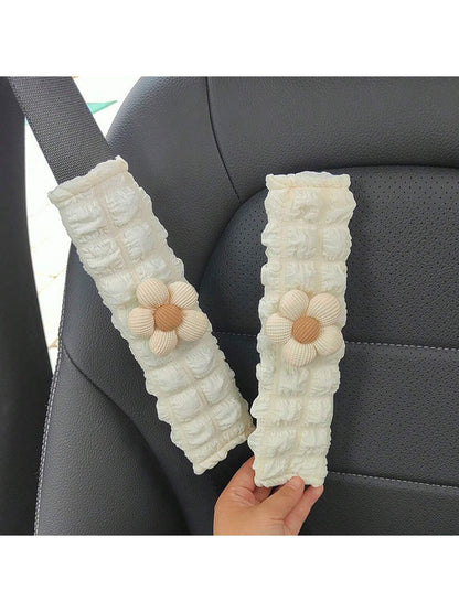 Car Seat Belt Shoulder Pads, Creative Floral Shoulder Protection Covers, Seat Belt Protector Pads, Car Interior Accessories, Suitable For All Seasons