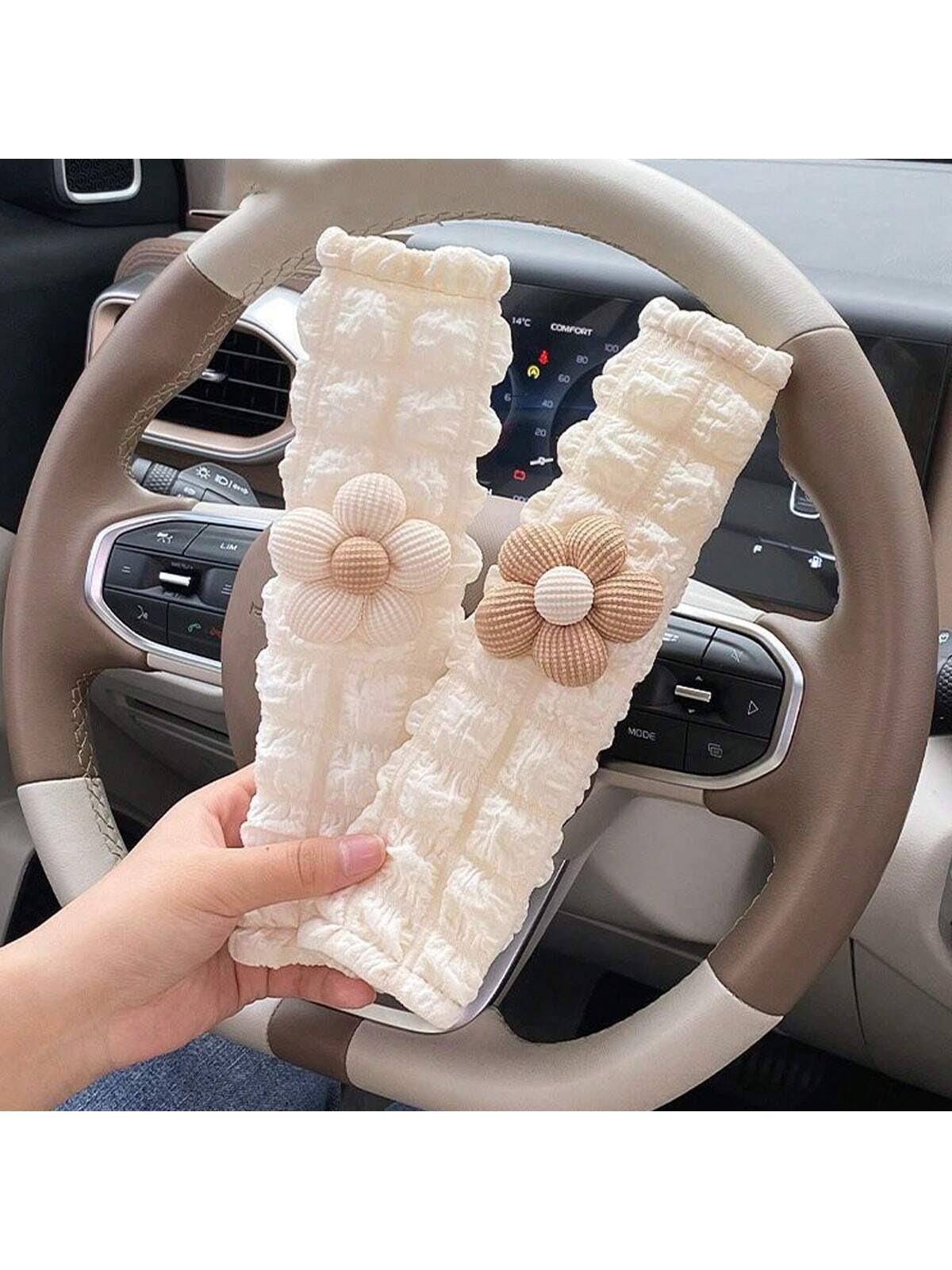 Car Seat Belt Shoulder Pads, Creative Floral Shoulder Protection Covers, Seat Belt Protector Pads, Car Interior Accessories, Suitable For All Seasons