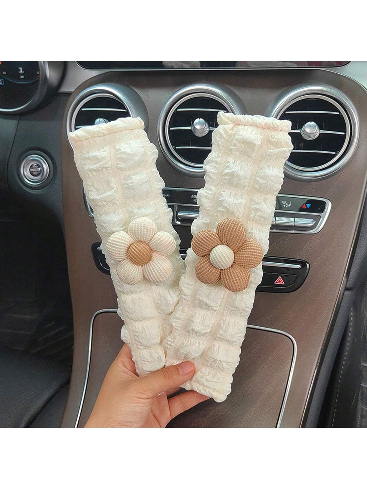 Car Seat Belt Shoulder Pads, Creative Floral Shoulder Protection Covers, Seat Belt Protector Pads, Car Interior Accessories, Suitable For All Seasons