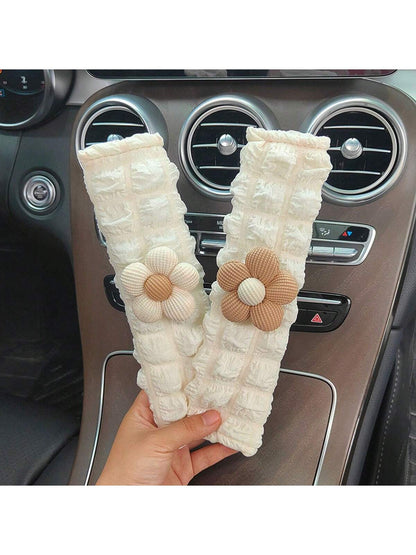 Car Seat Belt Shoulder Pads, Creative Floral Shoulder Protection Covers, Seat Belt Protector Pads, Car Interior Accessories, Suitable For All Seasons