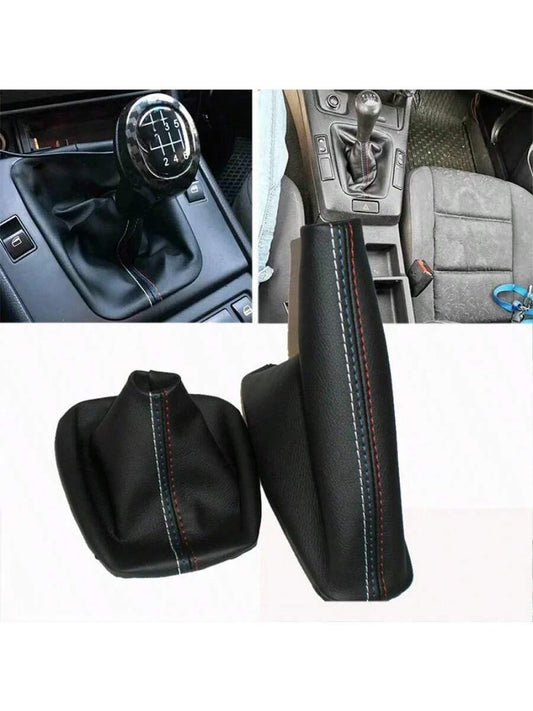 Car Shift Gear Stick Dust-Proof Cover Handbrake Handle Faux Leather Cover For BMW E30 E36 E34 E46 Z3 Manual Models