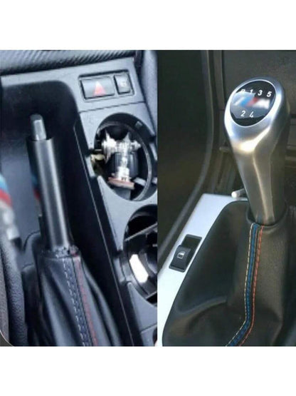 Car Shift Gear Stick Dust-Proof Cover Handbrake Handle Faux Leather Cover For BMW E30 E36 E34 E46 Z3 Manual Models