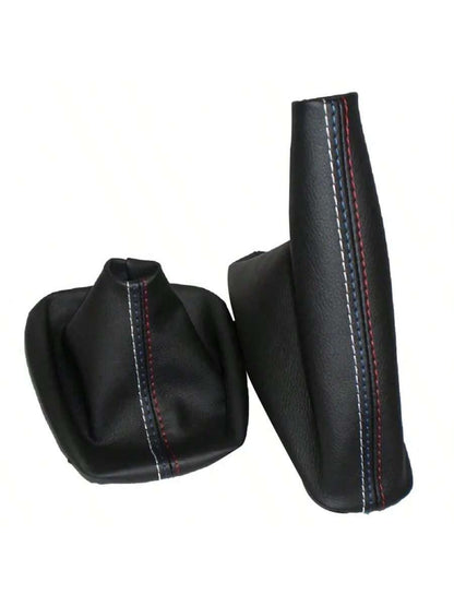 Car Shift Gear Stick Dust-Proof Cover Handbrake Handle Faux Leather Cover For BMW E30 E36 E34 E46 Z3 Manual Models
