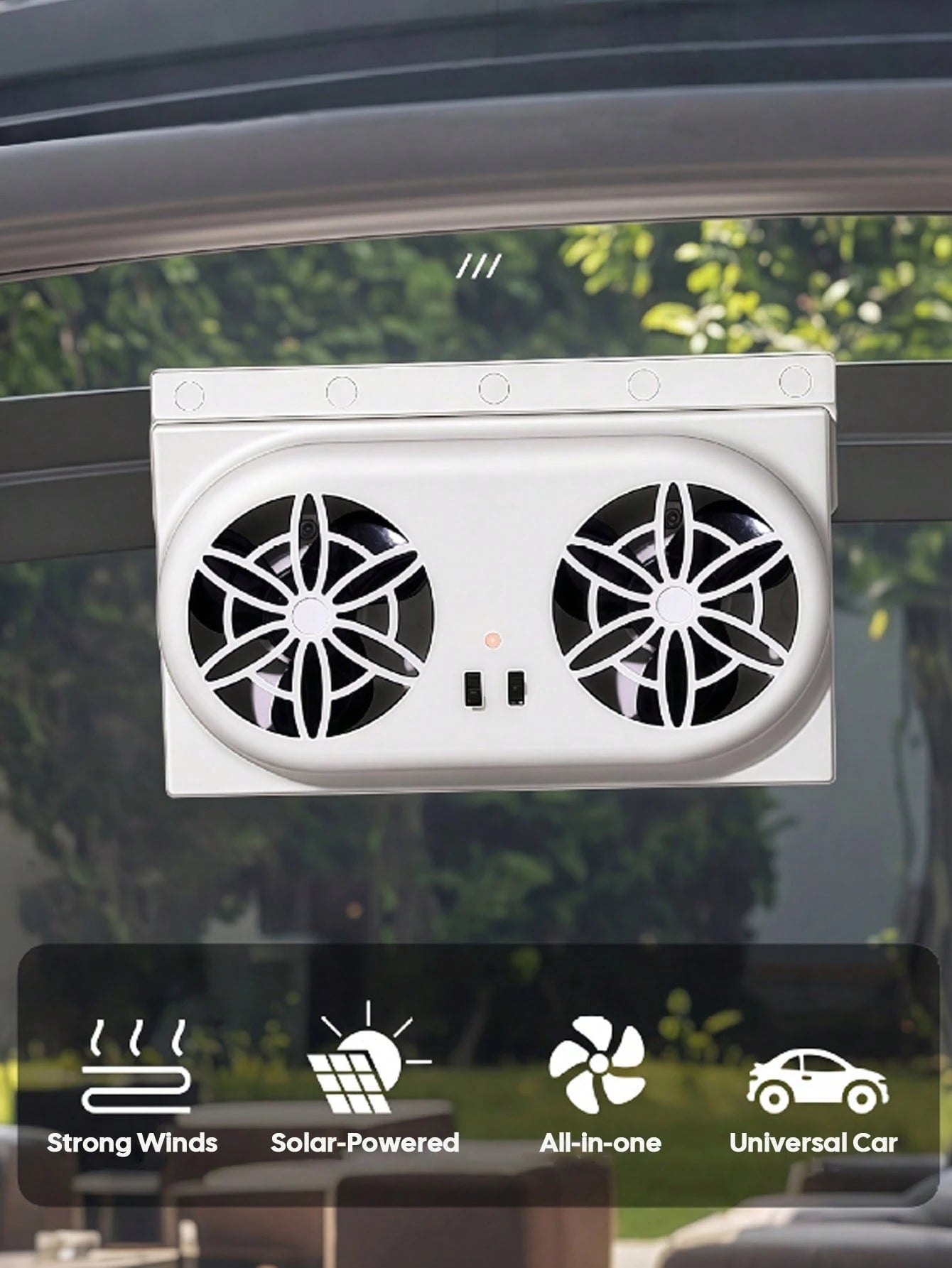 Car Solar Powered Exhaust Fan- Eliminates Odors, Smoke, And Air Pollution, Fits General Car Types, Operates On The Go, Enjoying Fresh Air And Smoke Purification, Car Ventilation Fan, Car Accessories