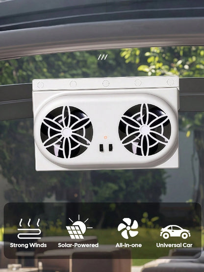 Car Solar Powered Exhaust Fan- Eliminates Odors, Smoke, And Air Pollution, Fits General Car Types, Operates On The Go, Enjoying Fresh Air And Smoke Purification, Car Ventilation Fan, Car Accessories