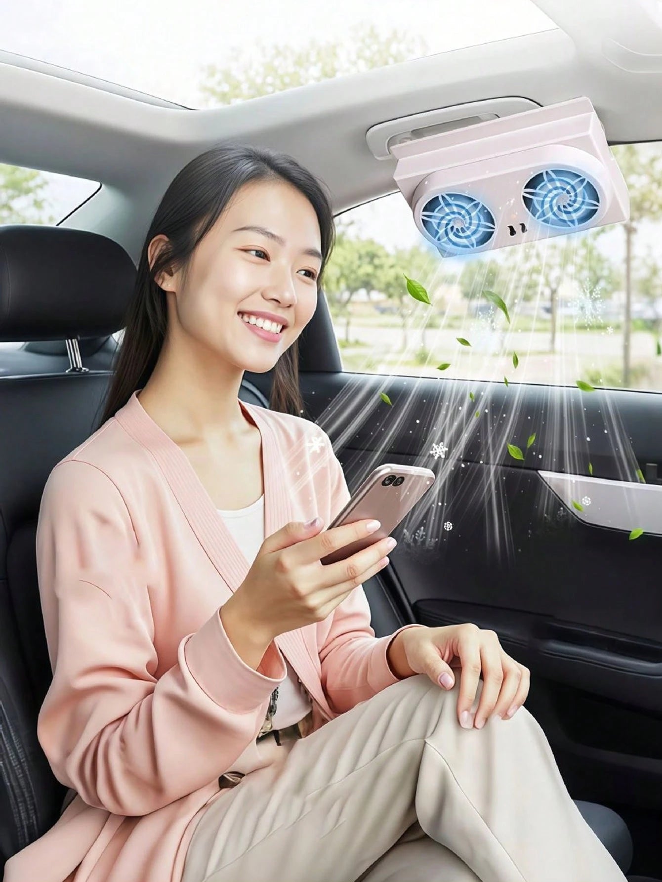 Car Solar Powered Exhaust Fan- Eliminates Odors, Smoke, And Air Pollution, Fits General Car Types, Operates On The Go, Enjoying Fresh Air And Smoke Purification, Car Ventilation Fan, Car Accessories