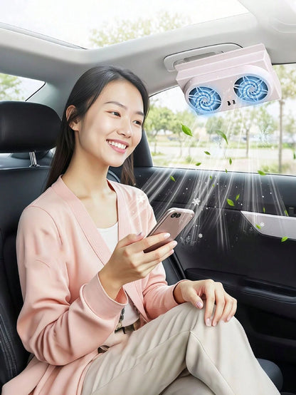 Car Solar Powered Exhaust Fan- Eliminates Odors, Smoke, And Air Pollution, Fits General Car Types, Operates On The Go, Enjoying Fresh Air And Smoke Purification, Car Ventilation Fan, Car Accessories