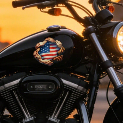 Car Stickers And Decals, Car Window Decals Vinyl, Hands Holding American Flag Circle Pattern, Automotive Decals,Funny Bumper Stickers(1pc)