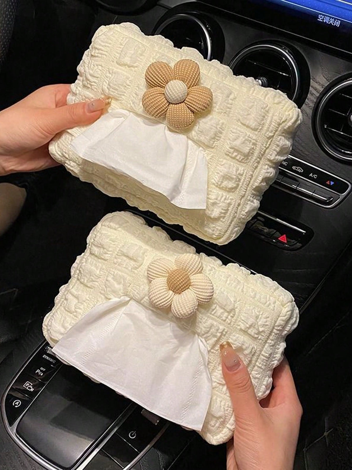 Car Tissue Box, Puff Style Tissue Box, Car Seat Hanging Tissue Box Holder, Cute Minimalist High-End Car Interior Decoration Tissue Box
