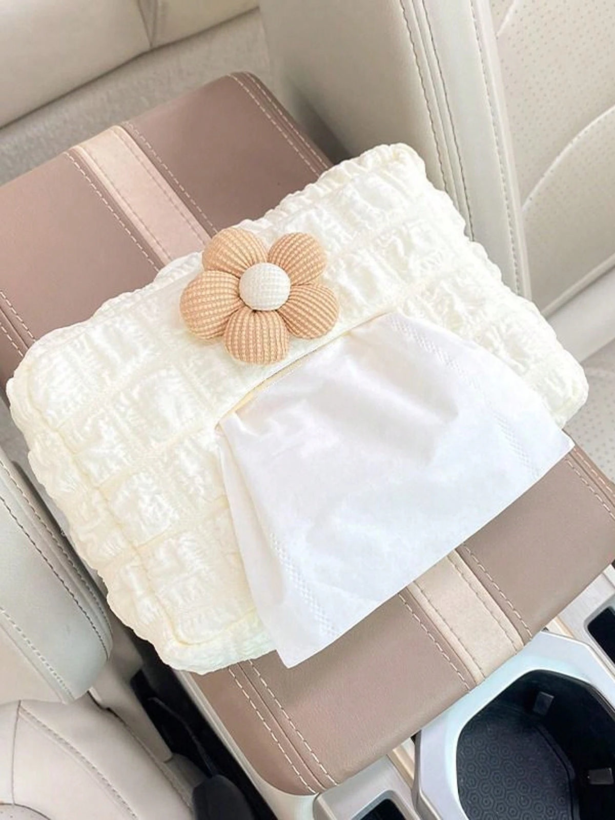 Car Tissue Box, Puff Style Tissue Box, Car Seat Hanging Tissue Box Holder, Cute Minimalist High-End Car Interior Decoration Tissue Box