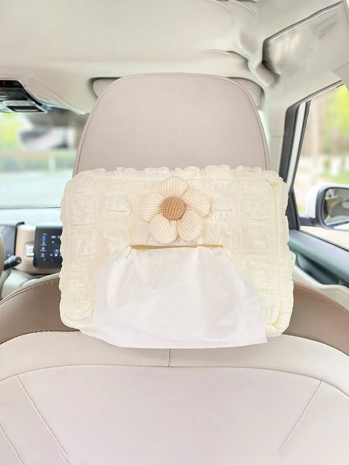 Car Tissue Box, Puff Style Tissue Box, Car Seat Hanging Tissue Box Holder, Cute Minimalist High-End Car Interior Decoration Tissue Box
