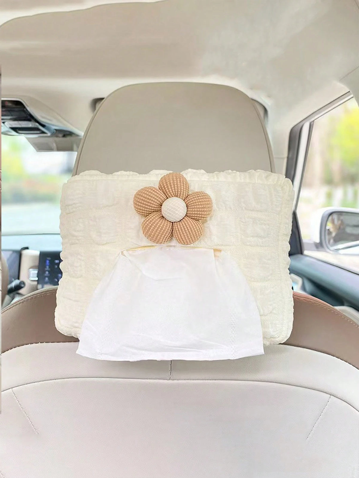 Car Tissue Box, Puff Style Tissue Box, Car Seat Hanging Tissue Box Holder, Cute Minimalist High-End Car Interior Decoration Tissue Box