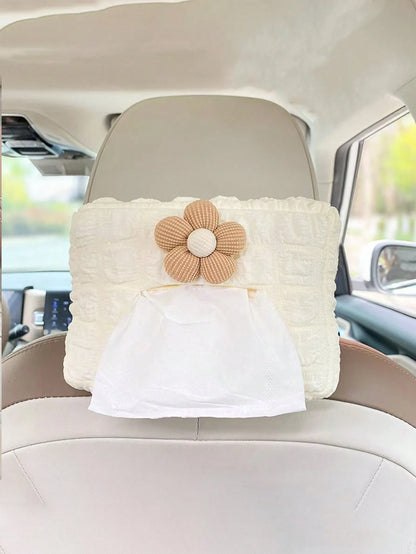 Car Tissue Box, Puff Style Tissue Box, Car Seat Hanging Tissue Box Holder, Cute Minimalist High-End Car Interior Decoration Tissue Box