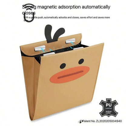 Car Trash Can, Foldable Large Capacity Rear Seat Garbage Bag, Cartoon Creative Hanging Storage Organizer For Car Interior