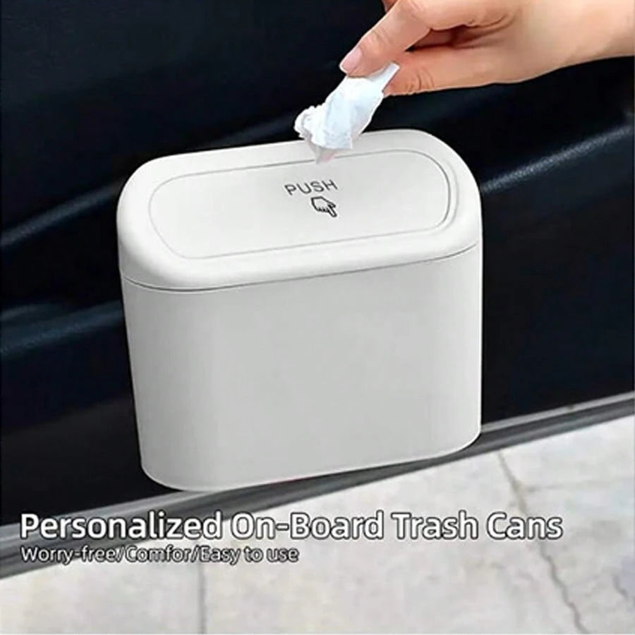Car Trash Can With Lid- 4 Rolls Of Garbage Bags, Leak-Proof, Portable Hanging Trash Can, For Vehicle Organization- Suitable For Multiple Car Models