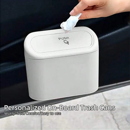 Car Trash Can With Lid- 4 Rolls Of Garbage Bags, Leak-Proof, Portable Hanging Trash Can, For Vehicle Organization- Suitable For Multiple Car Models