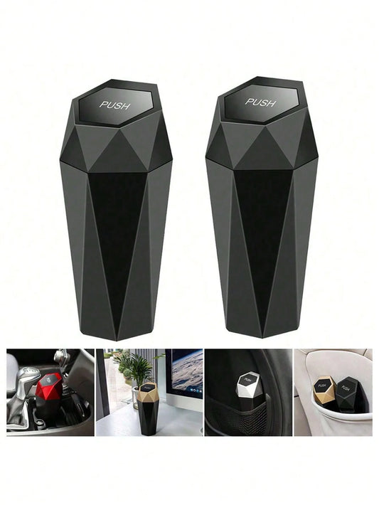 Car Trash Can With Lid- Leakproof Cup Holder Garbage Bin For Car, Home & Office- Mini Essential Car Accessories Organizer With Secure Lid For Interior Storage