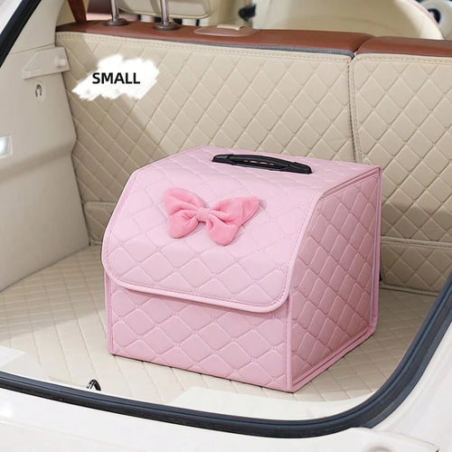 Car Trunk Storage Box Leather Multifunctional Vehicle Foldable Storage Box Organizer Car Interior Accessories