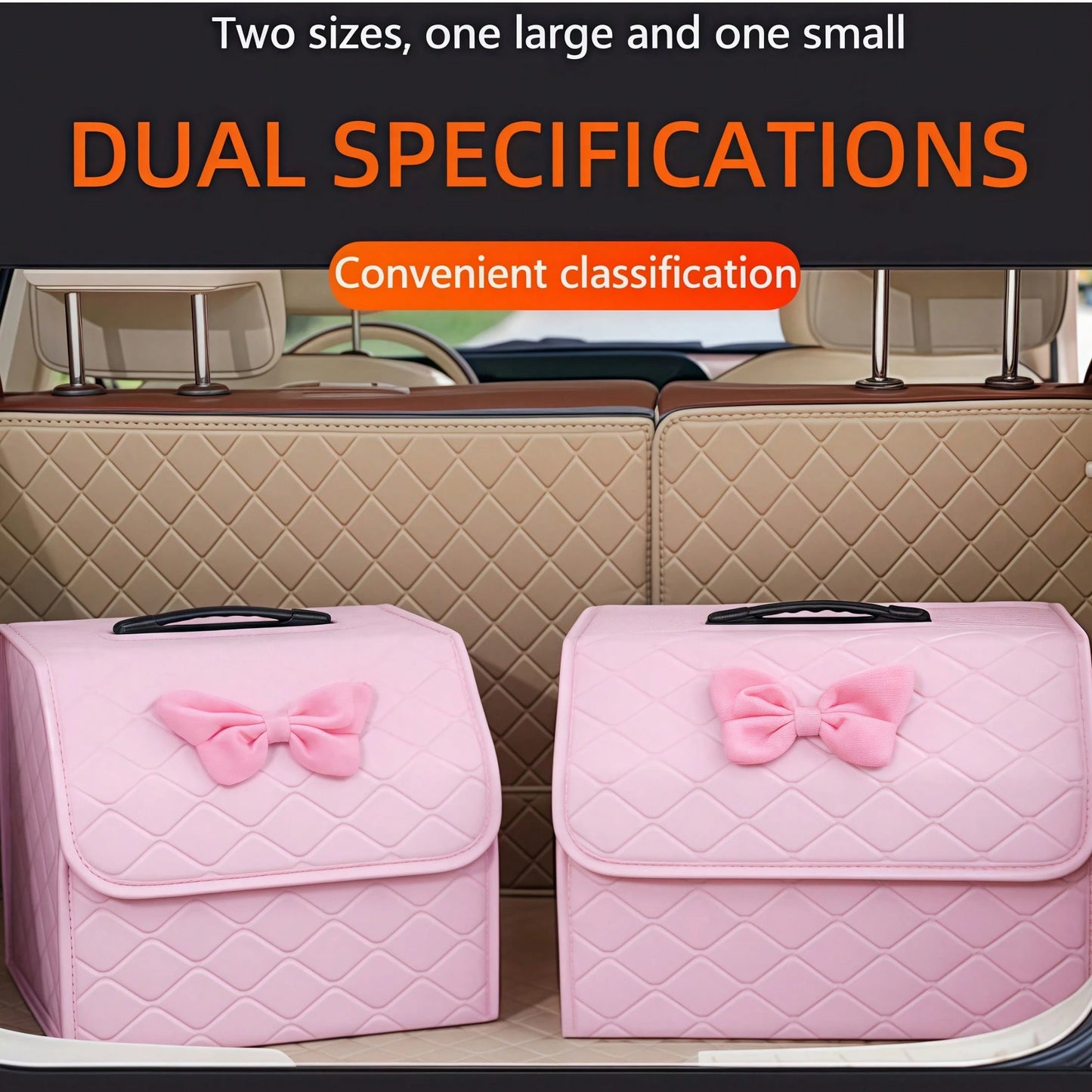 Car Trunk Storage Box Leather Multifunctional Vehicle Foldable Storage Box Organizer Car Interior Accessories