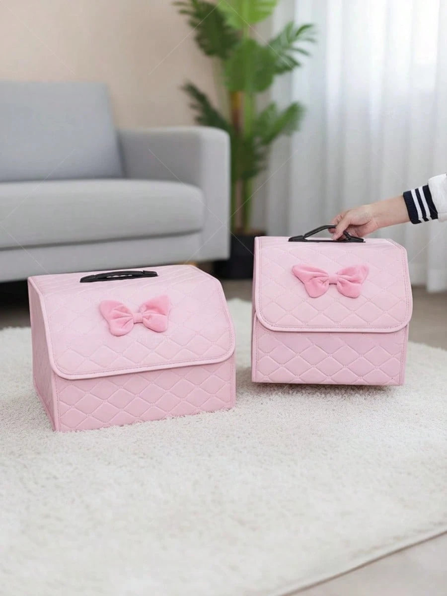 Car Trunk Storage Box Leather Multifunctional Vehicle Foldable Storage Box Organizer Car Interior Accessories