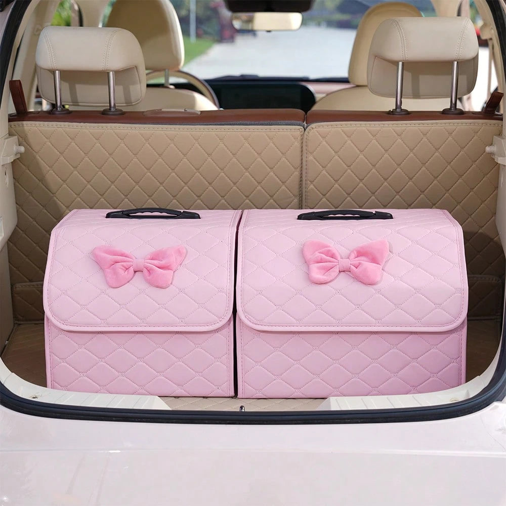 Car Trunk Storage Box Leather Multifunctional Vehicle Foldable Storage Box Organizer Car Interior Accessories