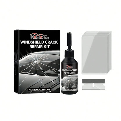 Car Windshield Crack Repair Fluid Diy Vehicle Window Glass Star-Shaped Crack Scratch Restore Quick Fix Nano Sealer Invisible Crack Protect Car Accessories Set With Blades And Curing Film