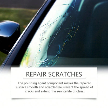 Car Windshield Crack Repair Fluid Diy Vehicle Window Glass Star-Shaped Crack Scratch Restore Quick Fix Nano Sealer Invisible Crack Protect Car Accessories Set With Blades And Curing Film