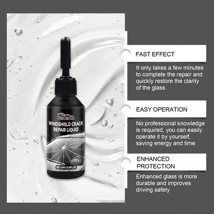 Car Windshield Crack Repair Fluid Diy Vehicle Window Glass Star-Shaped Crack Scratch Restore Quick Fix Nano Sealer Invisible Crack Protect Car Accessories Set With Blades And Curing Film