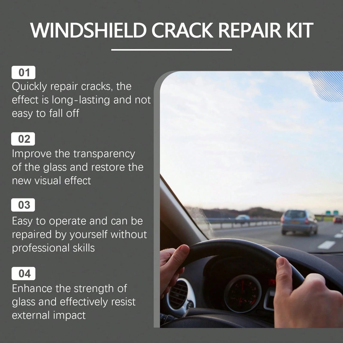 Car Windshield Crack Repair Fluid Diy Vehicle Window Glass Star-Shaped Crack Scratch Restore Quick Fix Nano Sealer Invisible Crack Protect Car Accessories Set With Blades And Curing Film