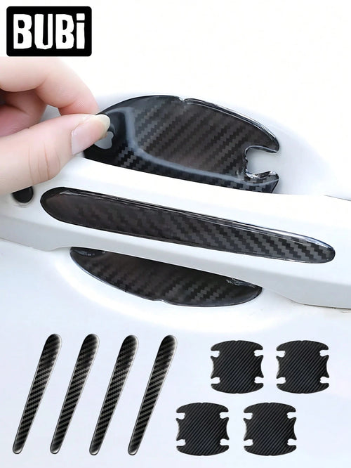 Carbon Fiber Car Door Handle Anti-Scratch Stickers Universal Bowl-Shaped Protective Film Anti-Scratch Waterproof Car Accessories