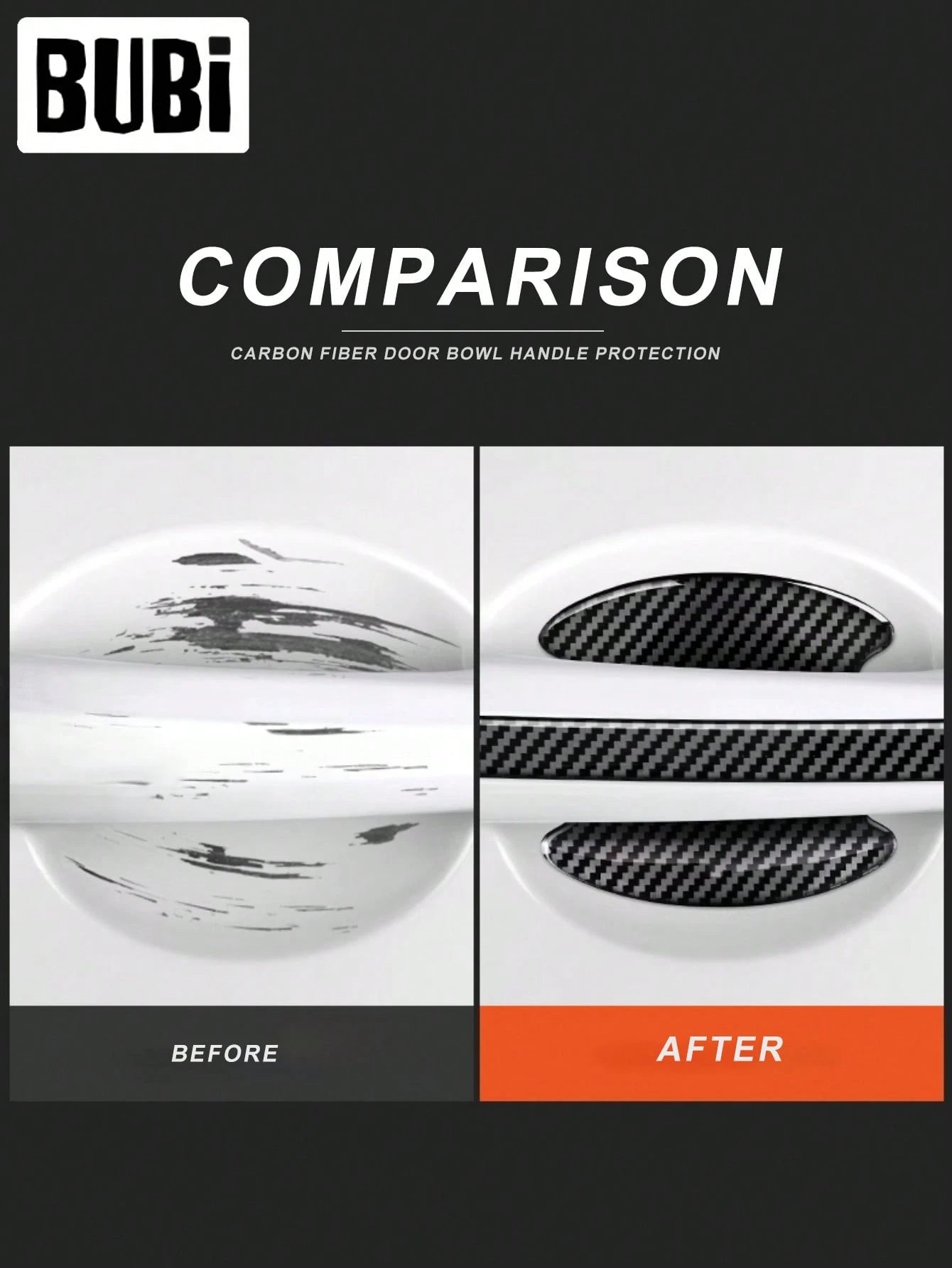Carbon Fiber Car Door Handle Anti-Scratch Stickers Universal Bowl-Shaped Protective Film Anti-Scratch Waterproof Car Accessories