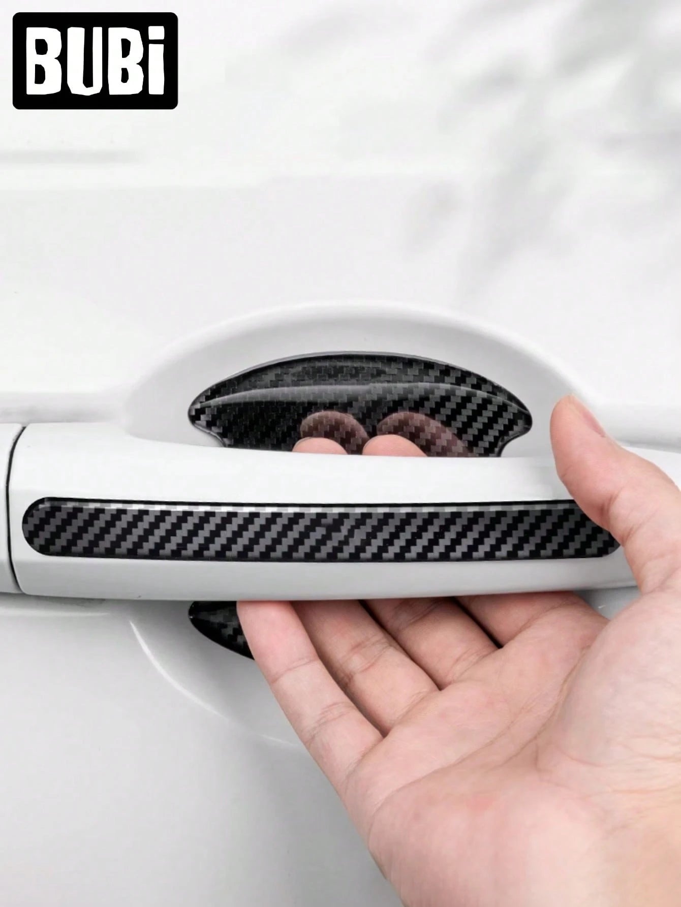 Carbon Fiber Car Door Handle Anti-Scratch Stickers Universal Bowl-Shaped Protective Film Anti-Scratch Waterproof Car Accessories