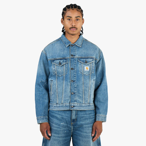 Carhartt WIP Helston Jacket Blue / Destroy Wash - Splatter