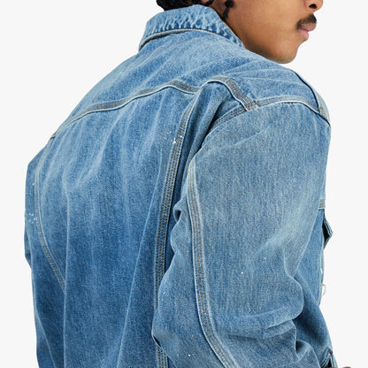 Carhartt WIP Helston Jacket Blue / Destroy Wash - Splatter