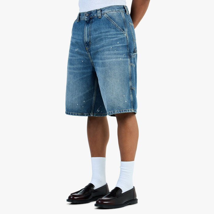 Carhartt WIP OG Single Knee Short Blue / Destroy Wash - Splatter