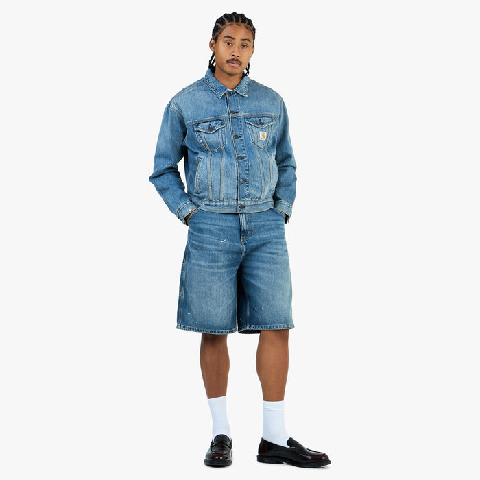 Carhartt WIP OG Single Knee Short Blue / Destroy Wash - Splatter