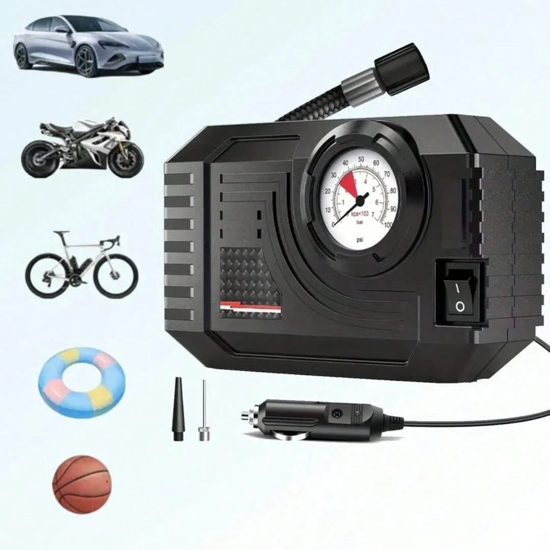 Carsun 150PSI Portable Tire Inflator Pump, Mechanical Type With LED Light, 12V Handheld Mini Air Compressor