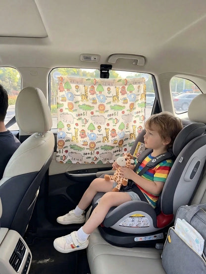 Cartoon Car Seat Sunshade, Suction Cup Side Window Privacy Shade, Cute Animal Car Suction Cup Side Window Privacy Sunshade| Essential Baby Travel Car UV Protection Sunshade