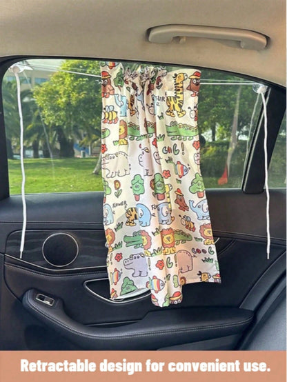 Cartoon Car Seat Sunshade, Suction Cup Side Window Privacy Shade, Cute Animal Car Suction Cup Side Window Privacy Sunshade| Essential Baby Travel Car UV Protection Sunshade