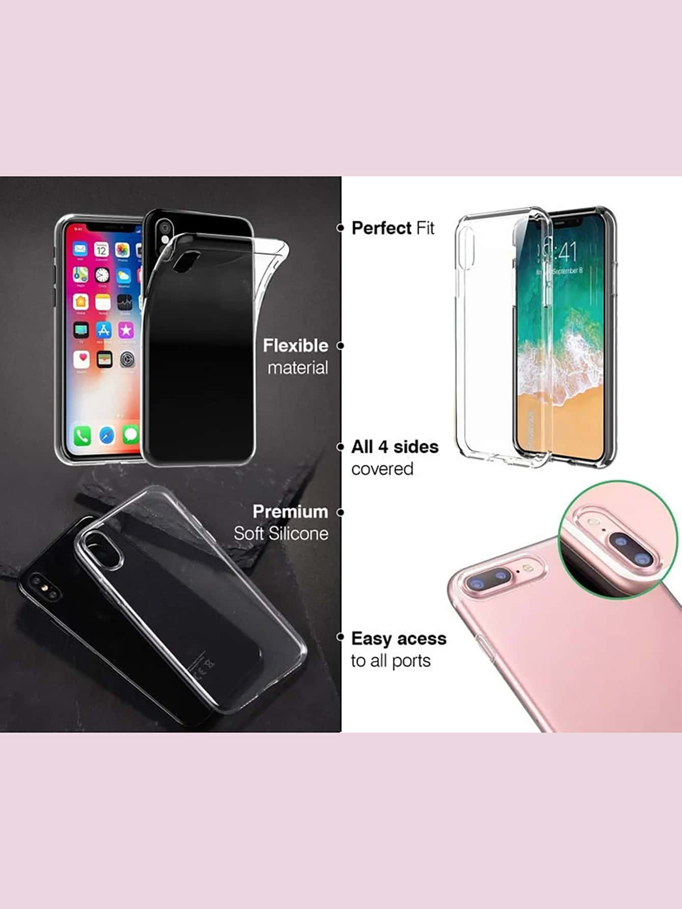 Cat Pattern Repeating Pet Head Customized Phone Case 1pc Customized TPU Transparent 1.0 Phone Case Compatible With 15 Pro Max/17 Pro Max/17, S24U, And Other Models, Protective Phone Case, Personalized