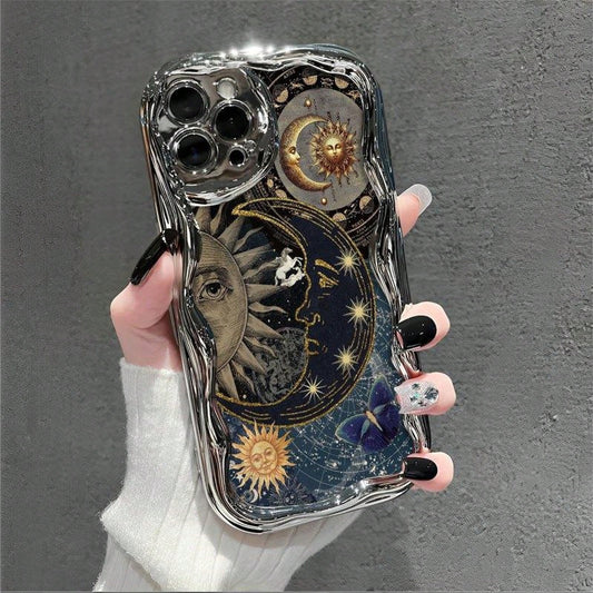 Celestial Mobile Phone Case, Designed With Sun And Moon Motifs, Suitable For IPhone 16, 15, 14, 13,12 And 11 Pro Models, Made Of TPU Material, And Provides Shockproof Protection. Ideal For Stargazers