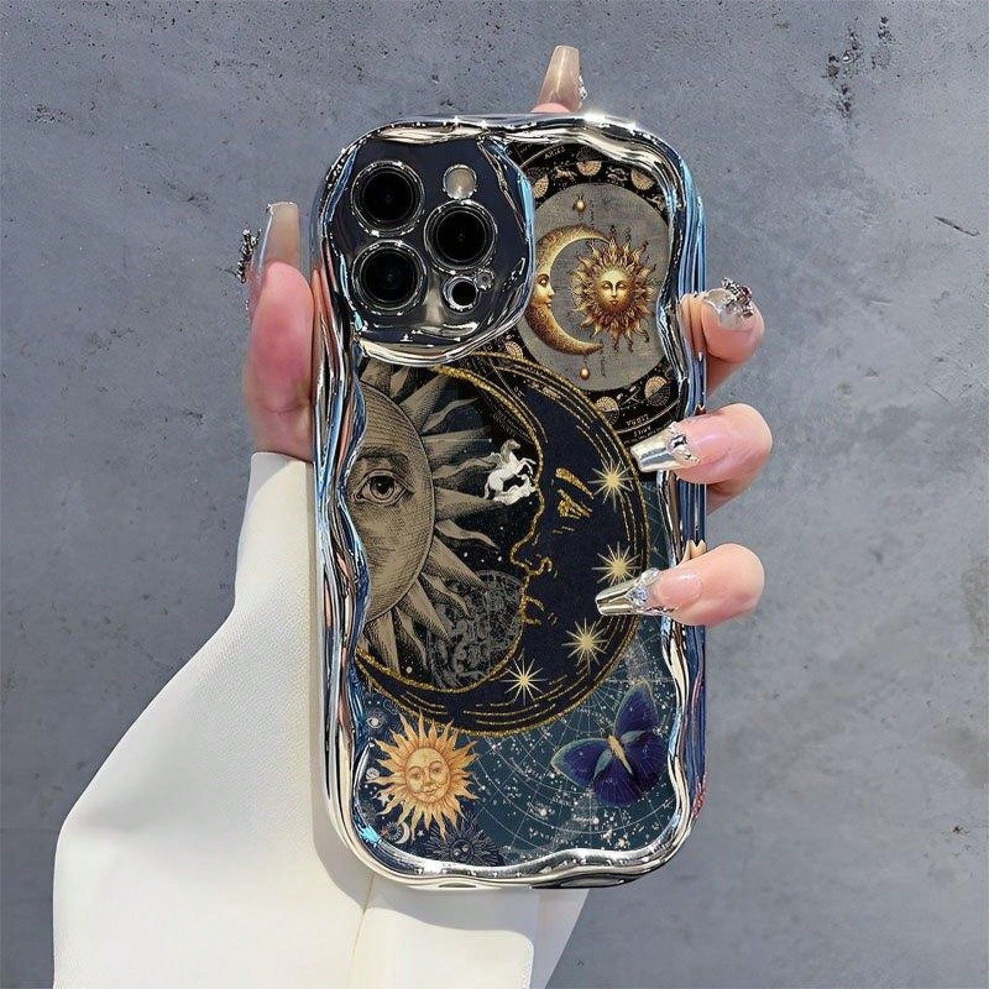Celestial Mobile Phone Case, Designed With Sun And Moon Motifs, Suitable For IPhone 16, 15, 14, 13,12 And 11 Pro Models, Made Of TPU Material, And Provides Shockproof Protection. Ideal For Stargazers