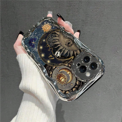 Celestial Mobile Phone Case, Designed With Sun And Moon Motifs, Suitable For IPhone 16, 15, 14, 13,12 And 11 Pro Models, Made Of TPU Material, And Provides Shockproof Protection. Ideal For Stargazers