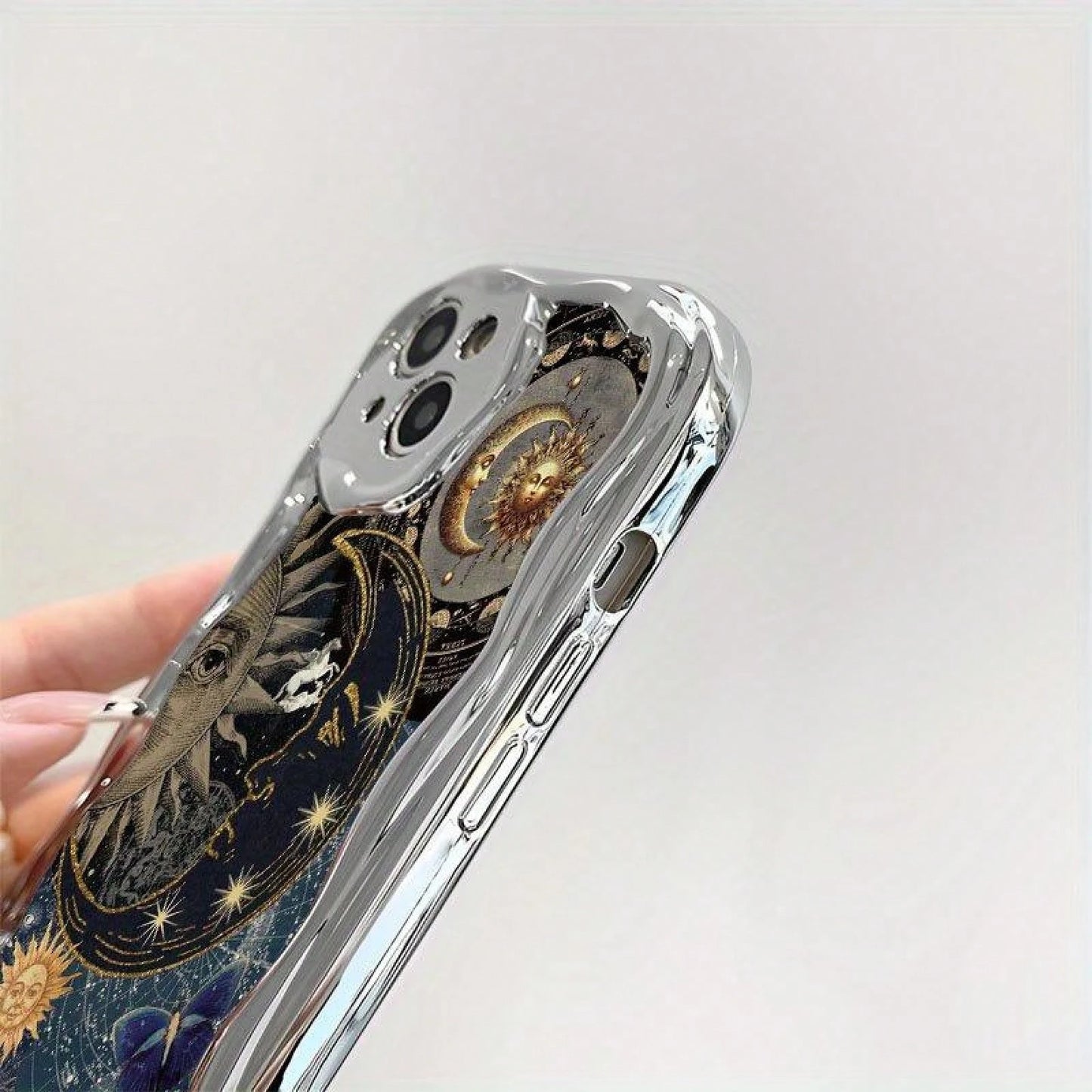 Celestial Mobile Phone Case, Designed With Sun And Moon Motifs, Suitable For IPhone 16, 15, 14, 13,12 And 11 Pro Models, Made Of TPU Material, And Provides Shockproof Protection. Ideal For Stargazers