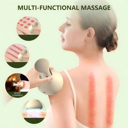 CGECGE Smart Electric Suction Cup Massager/Gua Sha Device, USB Rechargeable, With 9-Level Heating Adjustment, Sliding Steel Ball, And LCD Display. Can Be Used On The Back, Arms, And Legs. Suitable For